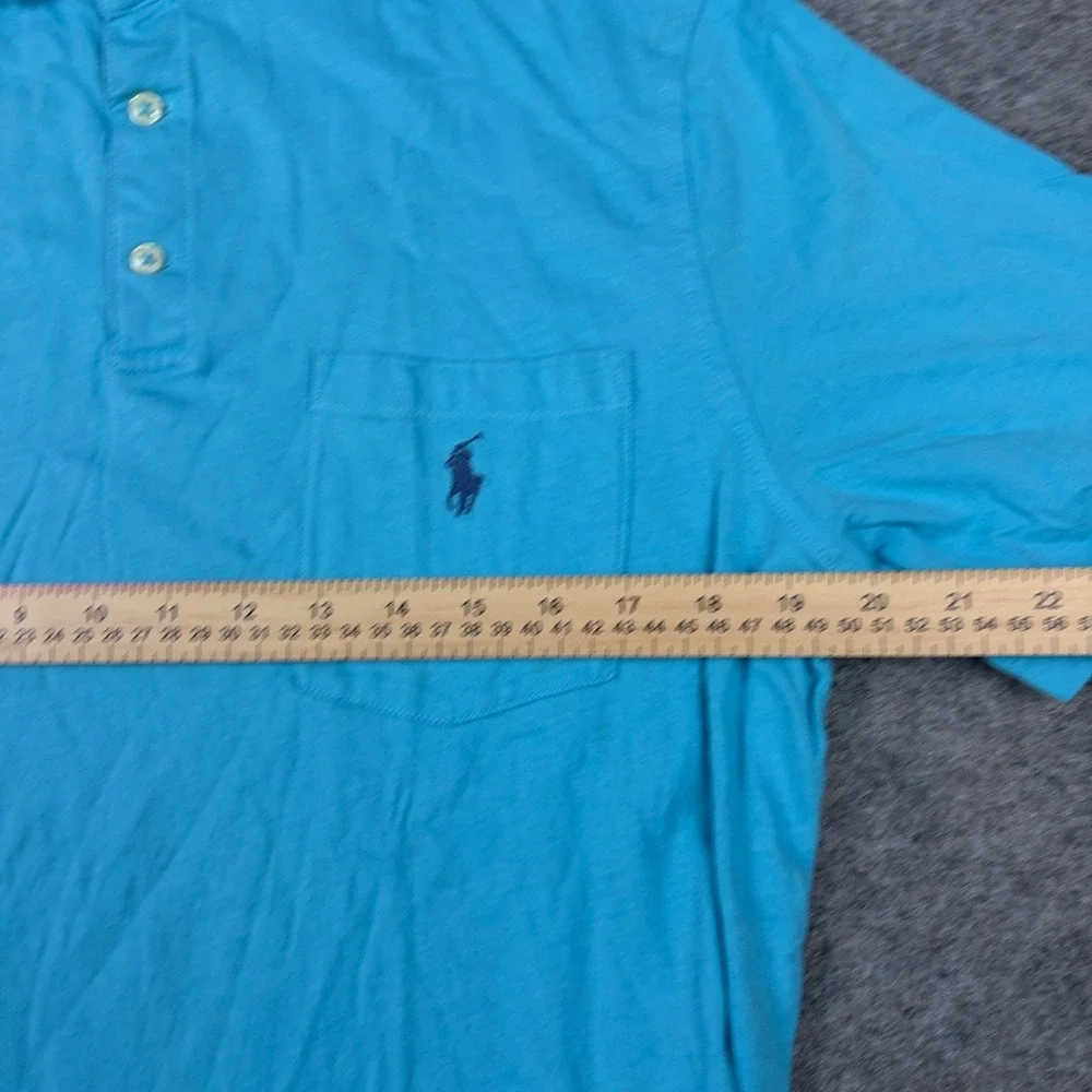 Polo Ralph Lauren Polo Shirt Mens Medium Blue Classic Fit Pocket Short Sleeve